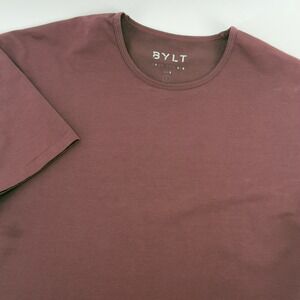 BYLT Mens Lux Drop Cut S S T Shirt Burgundy Size L